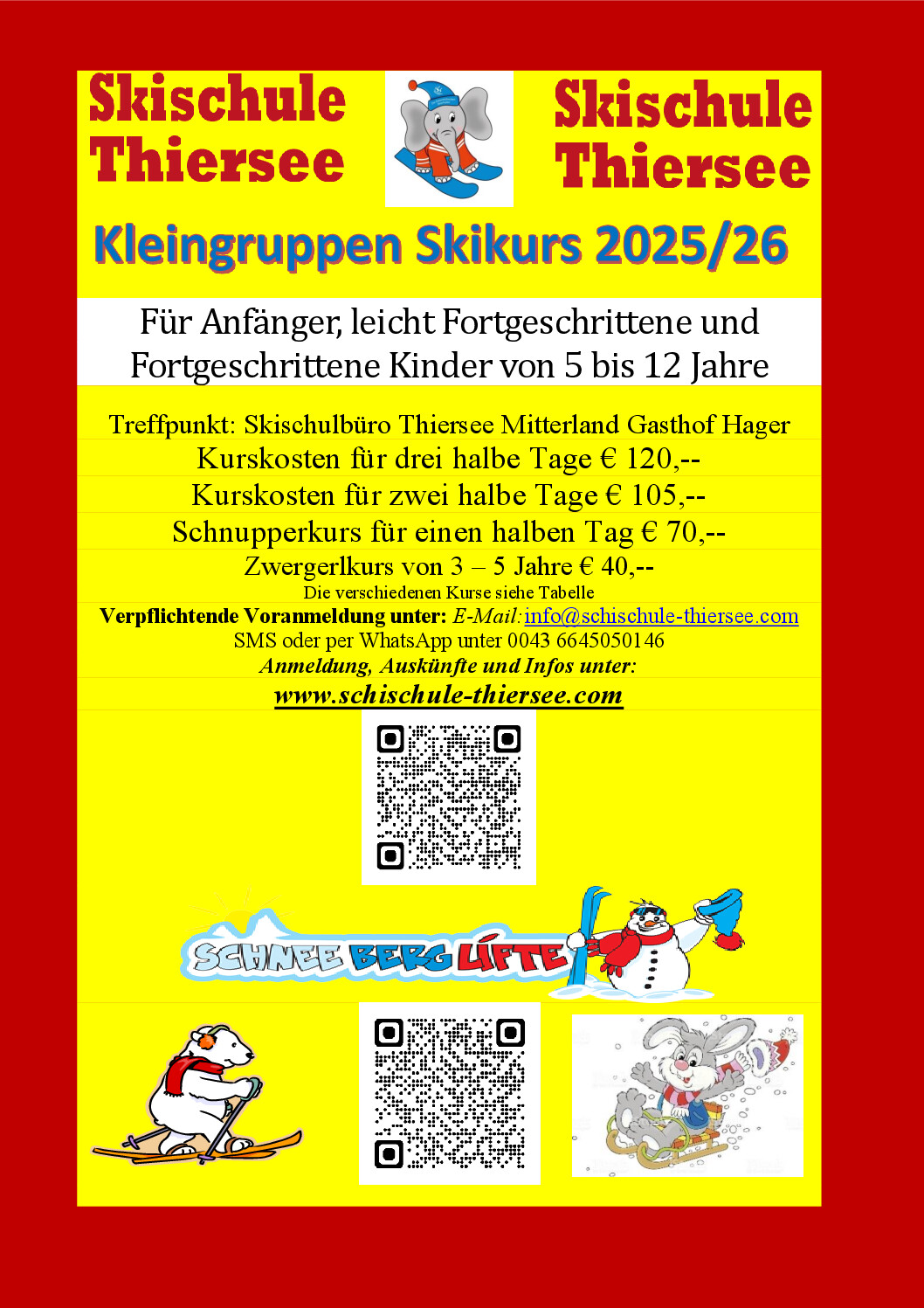Kinderskikurs Saison 2025 26 rot gelb